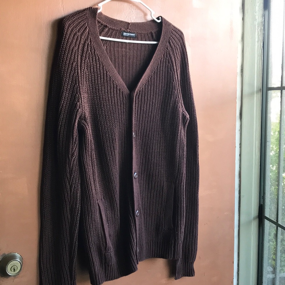 American Apparel Brown Button Up Cardigan